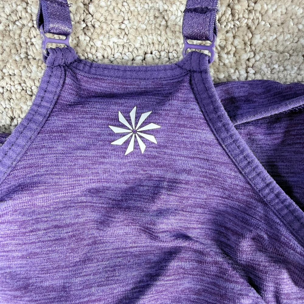 Athleta Performance Seamless Sports Bra Adjustable Racerback Purple Large Womens - Picture 5 of 7
